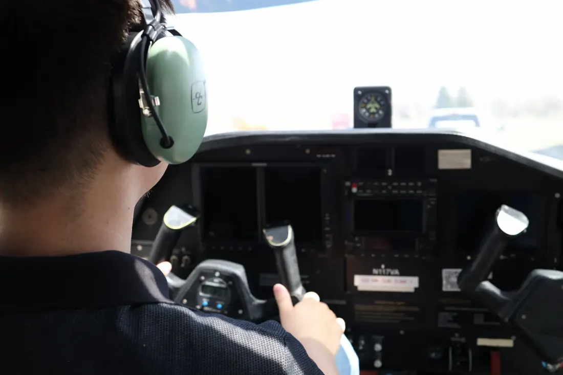 The instructor's view from the cockpit